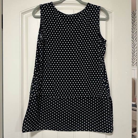 Calvin Klein Black and White Polka Dot Tank Top - Picture 3 of 4
